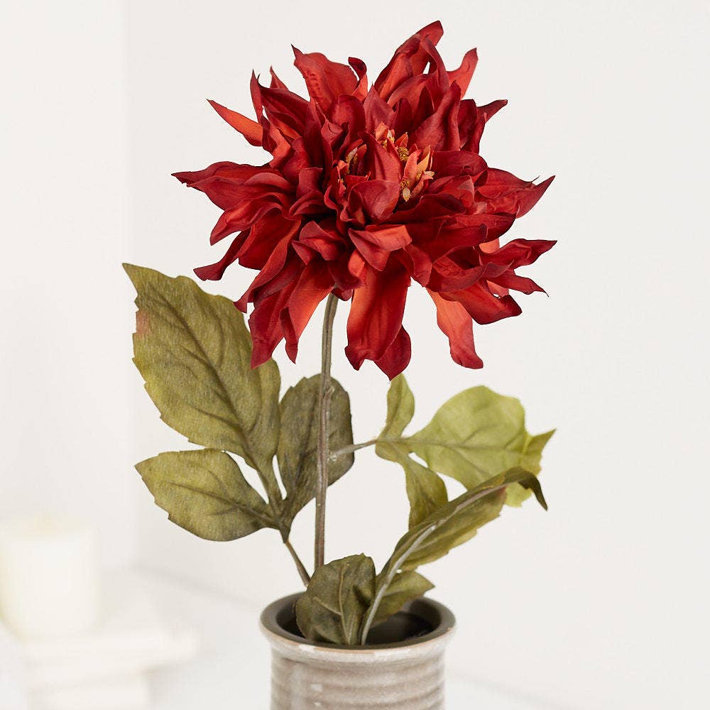 25" Artificial Dahlia Stems (Pack of 12) - Choose Color