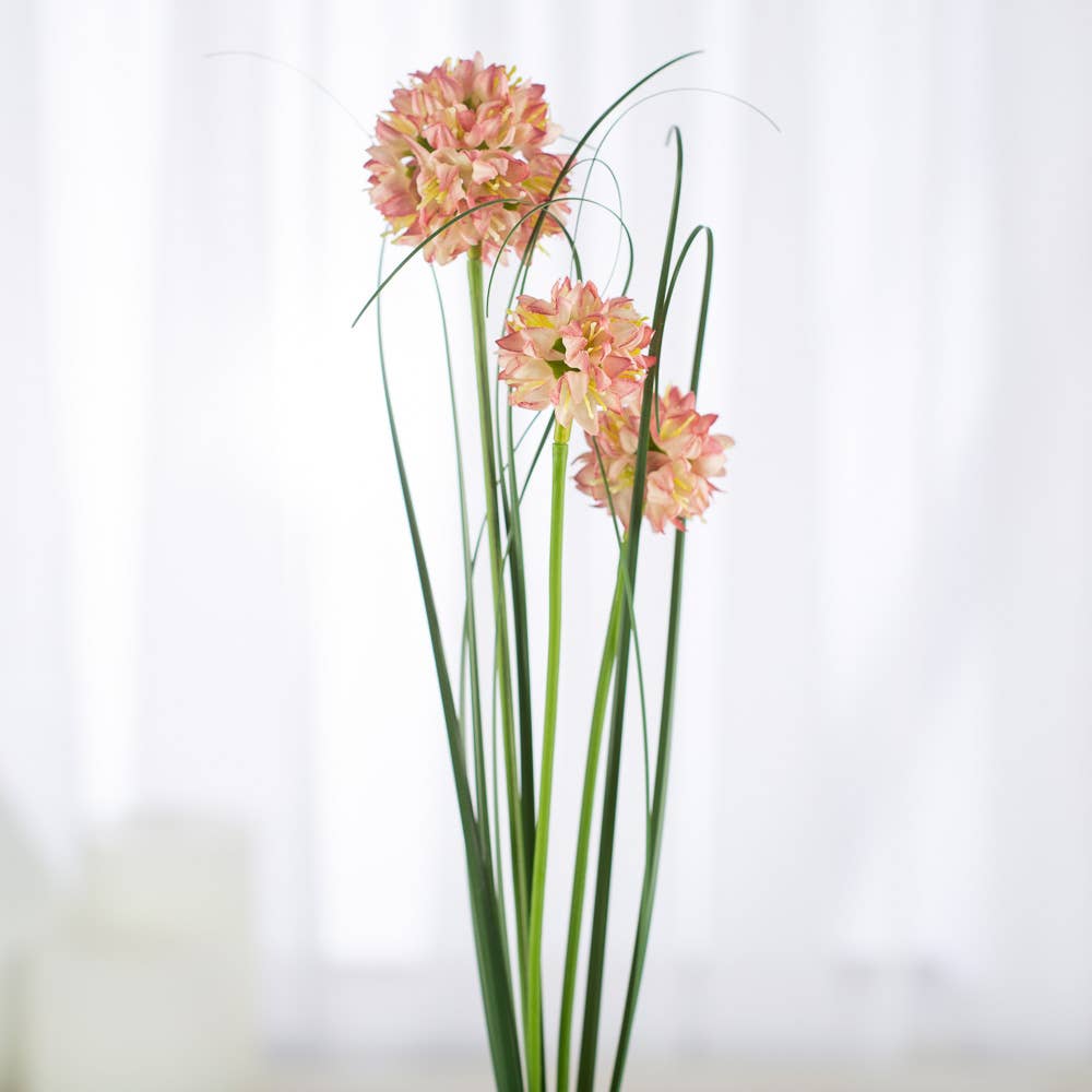 19" Artificial Allium Onion Grass Floral Spray -Select Color