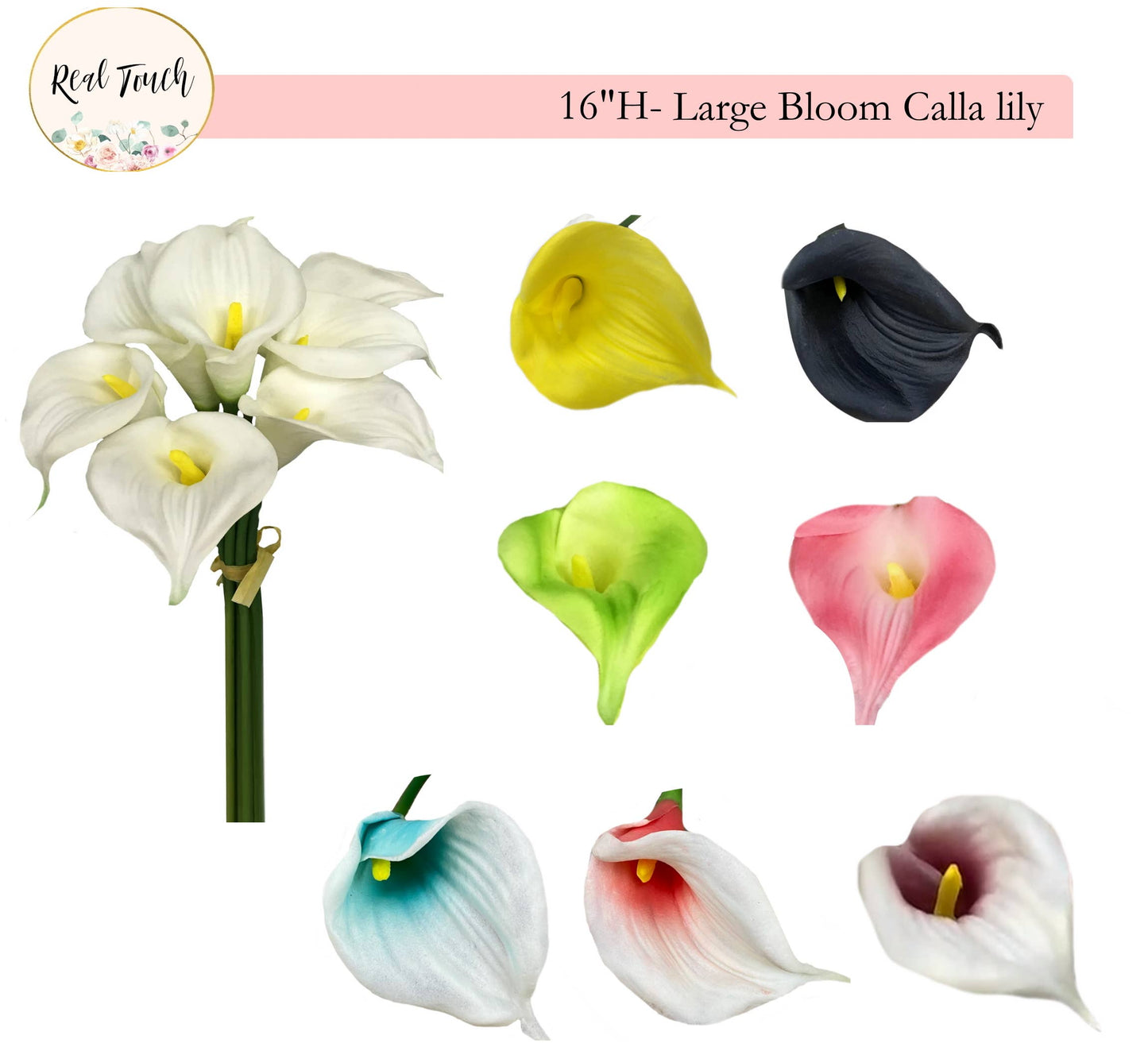 16" large Bloom Soft touch artificial calla lily