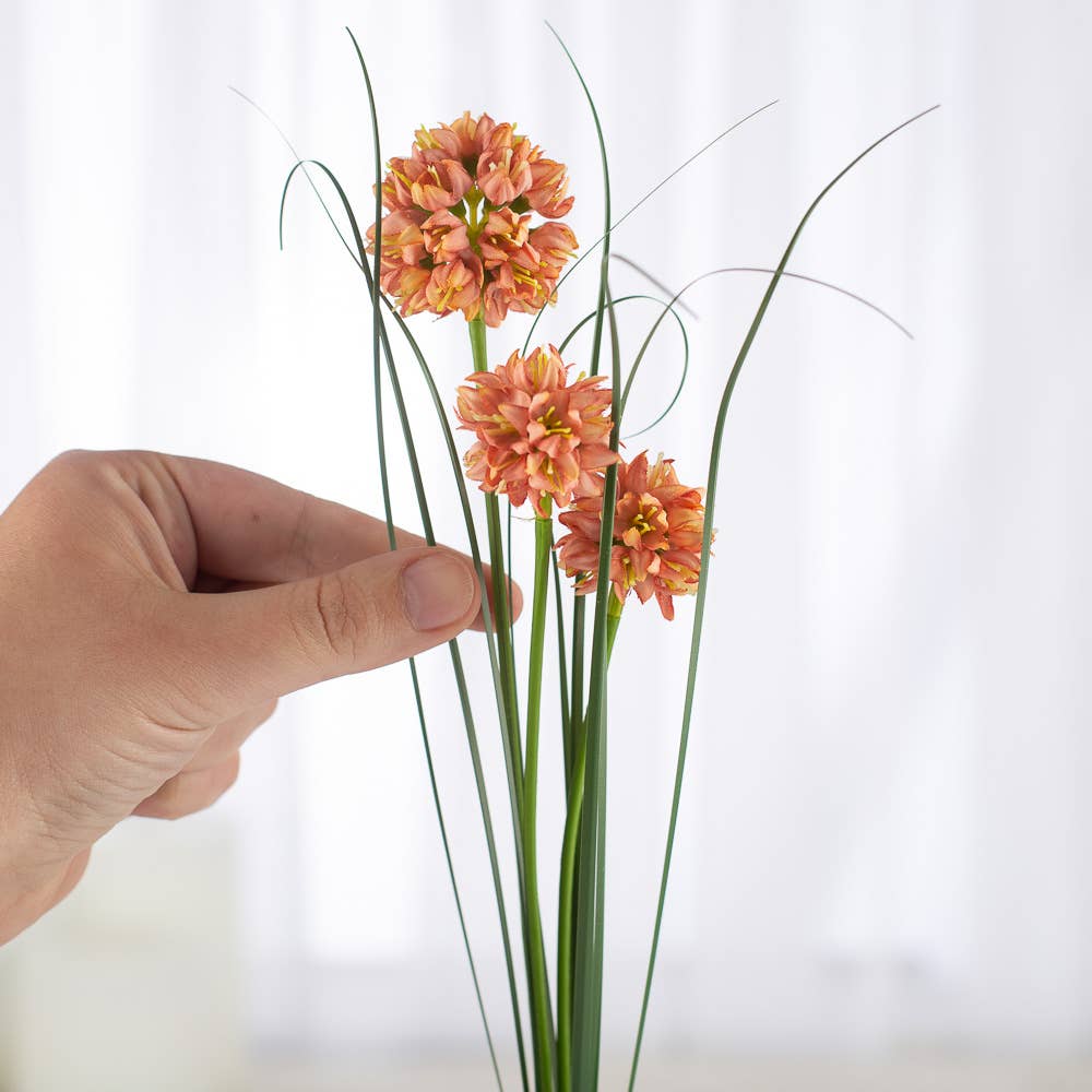 19" Artificial Allium Onion Grass Floral Spray -Select Color