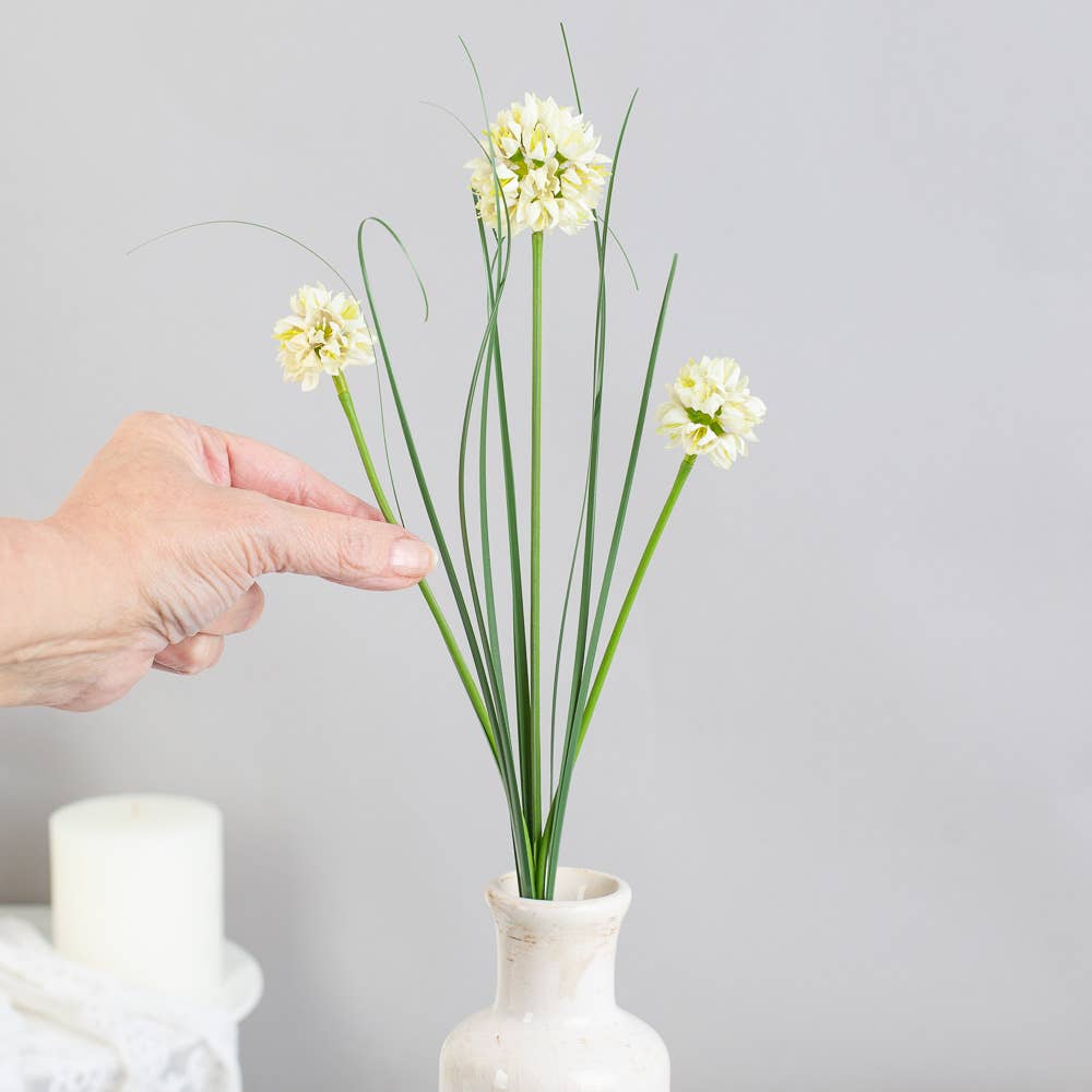 19" Artificial Allium Onion Grass Floral Spray -Select Color