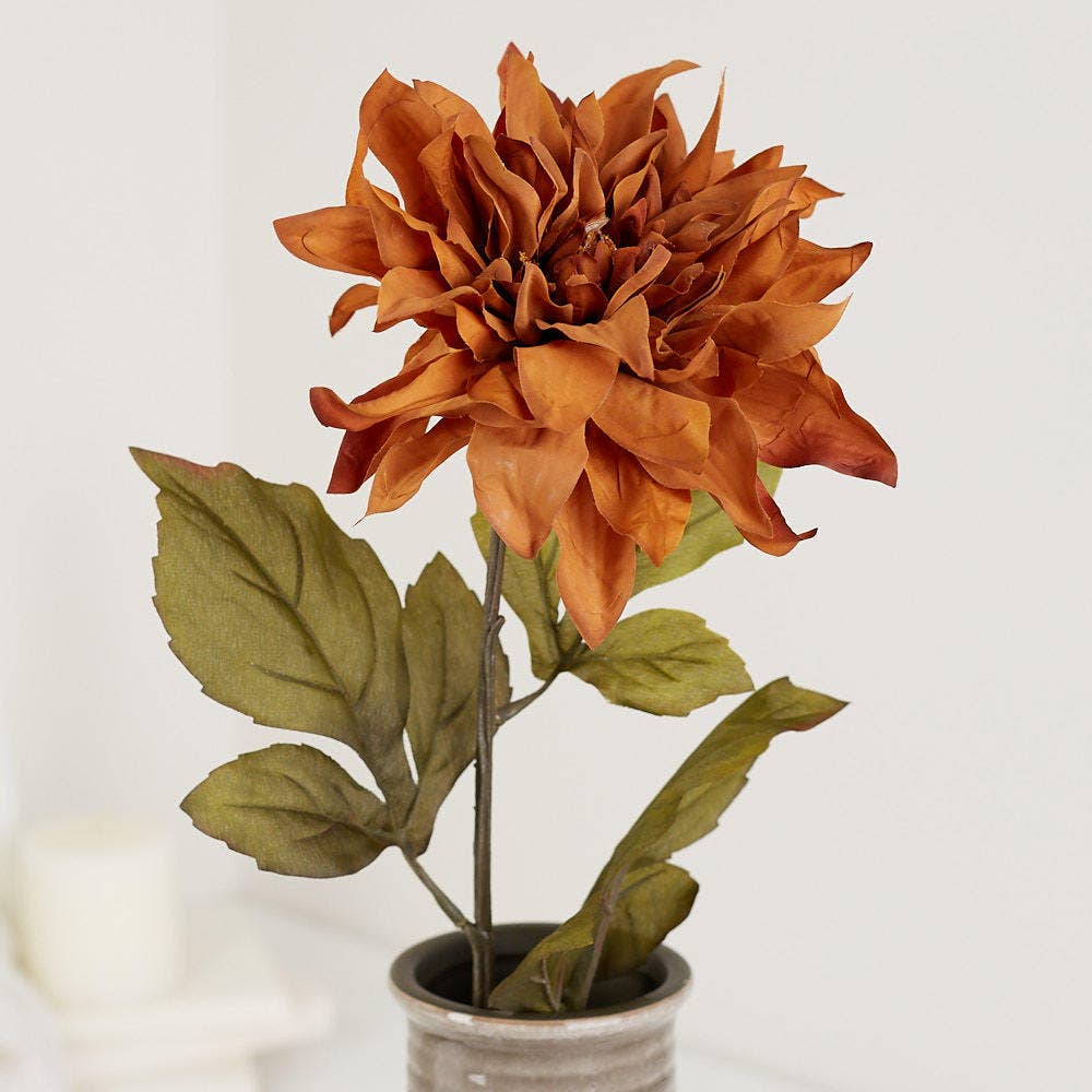 25" Artificial Dahlia Stems (Pack of 12) - Choose Color