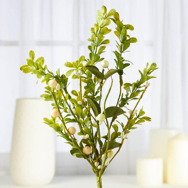 12" Realistic Plastic Leaf Berry Pick