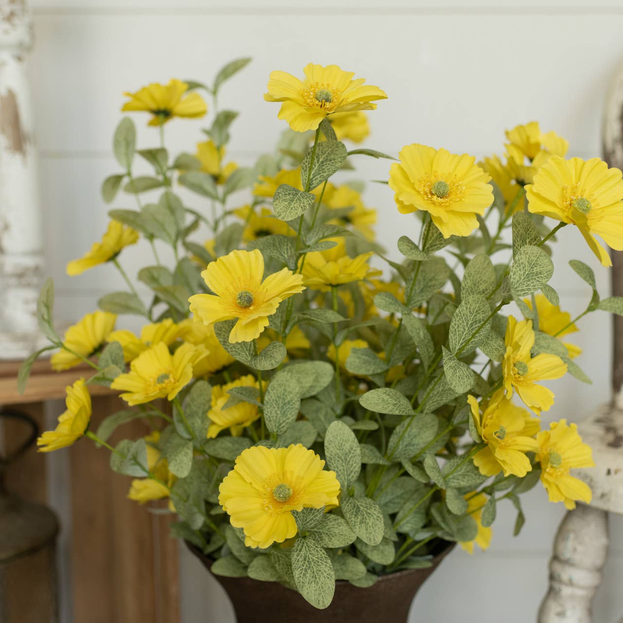 34" YELLOW ANEMONE SPRAY