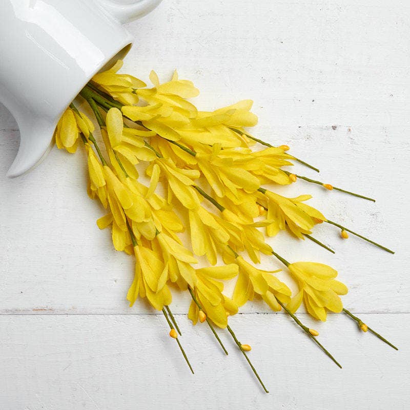 12" Artificial Forsythia Silk Flower Stem
