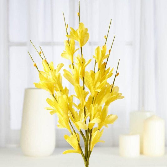 12" Artificial Forsythia Silk Flower Stem