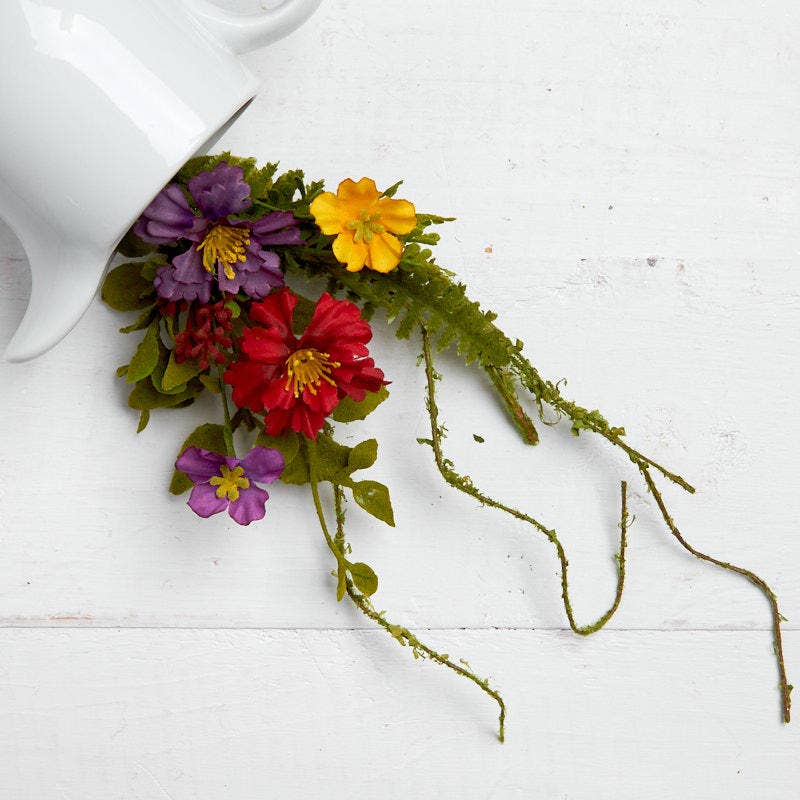 12" Artificial Mixed Wild Flowers and Greenery Pick