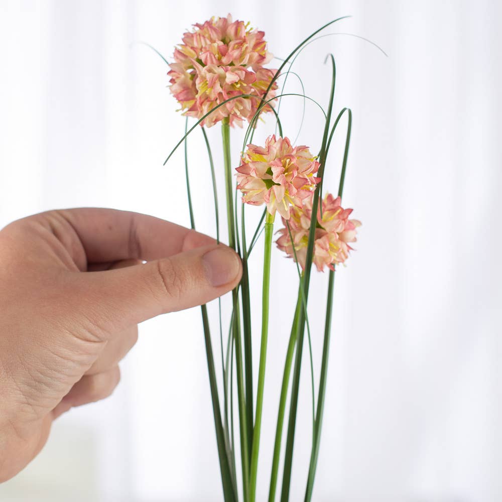 19" Artificial Allium Onion Grass Floral Spray -Select Color